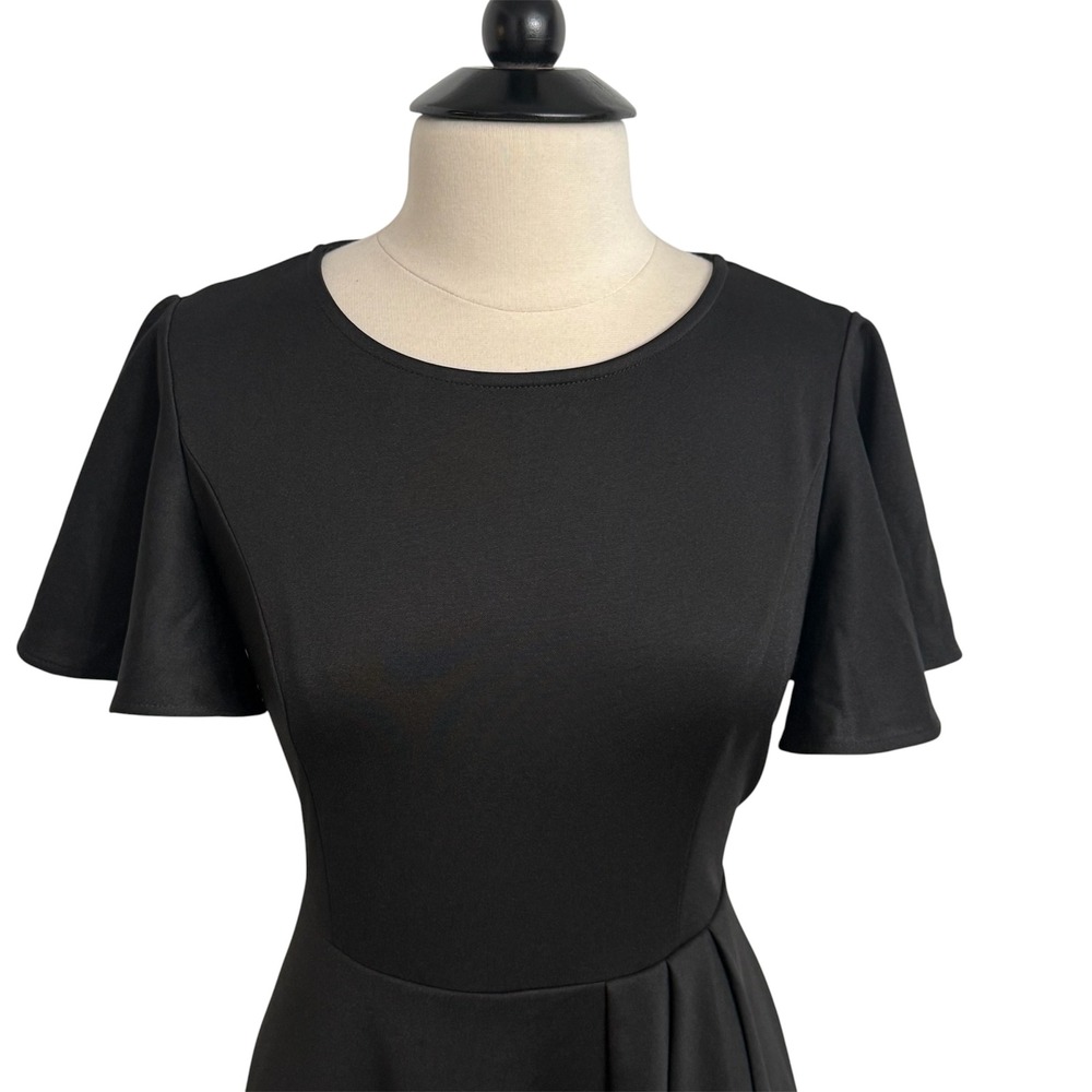 WedTrend Women's Flutter Sleeve Crew Neck A-Line Midi Dress - Picture 2 of 7